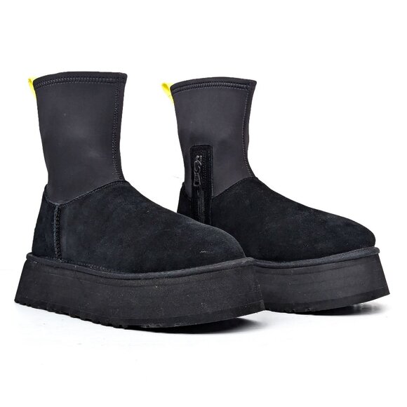 UGG Shoes - UGG Women Classic Dipper Black Suede Winter Ankle Boots size 10